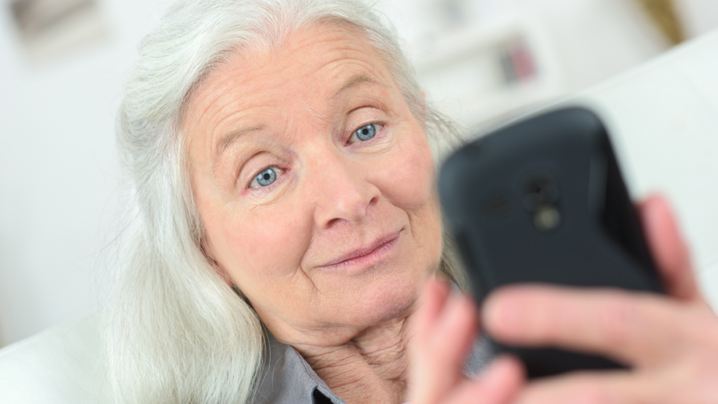 old woman on phone