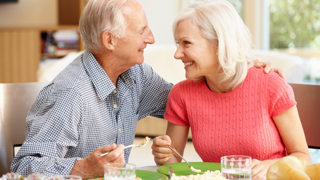 older couple eating