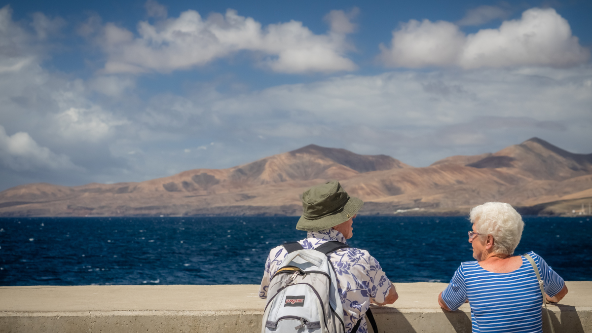 older couple traveling