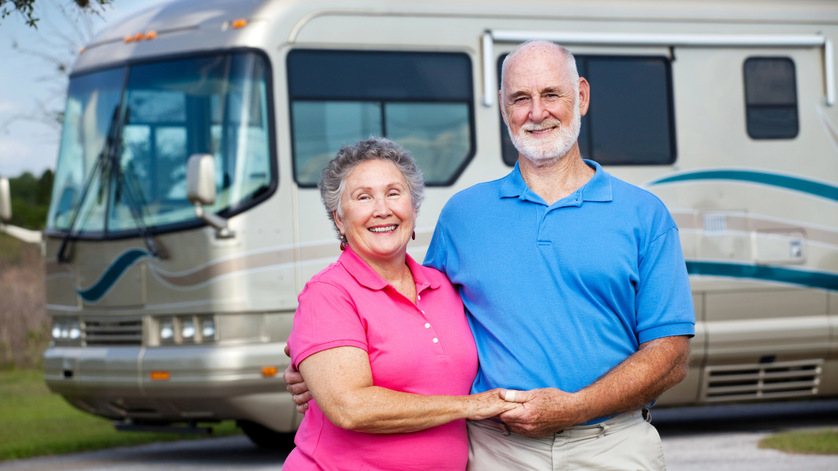 older couple with RV