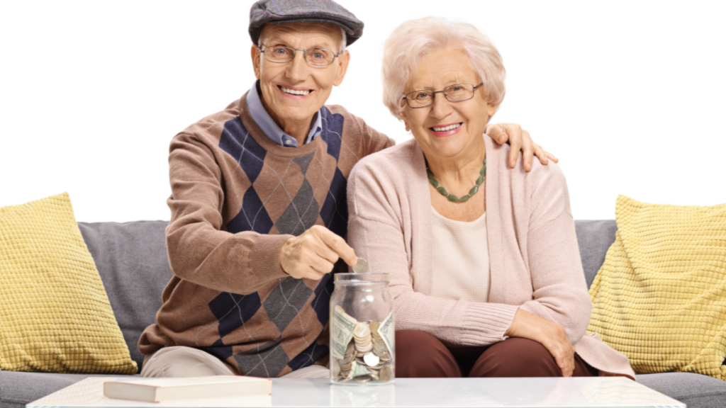 older couple with change