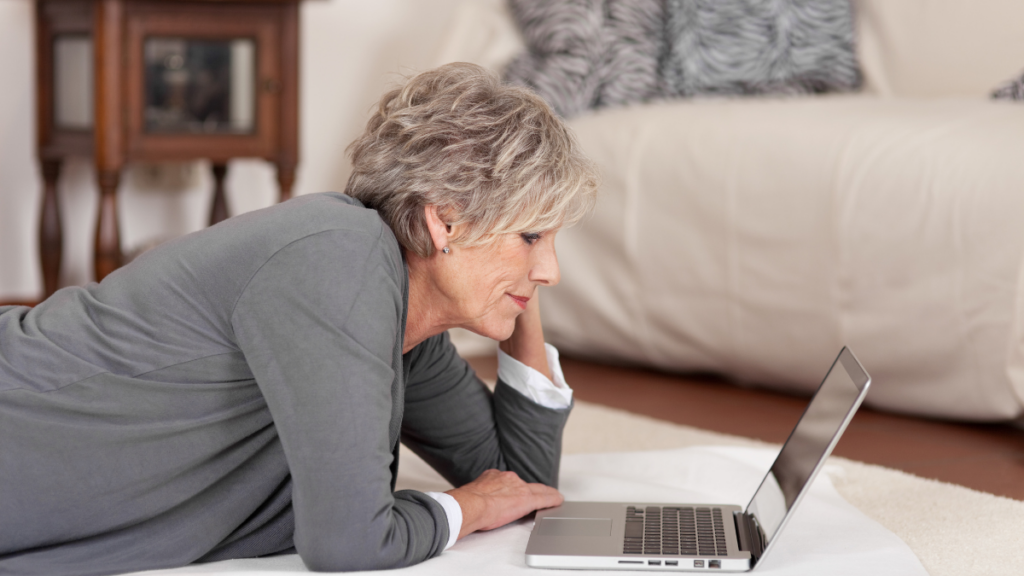 older lady on computer