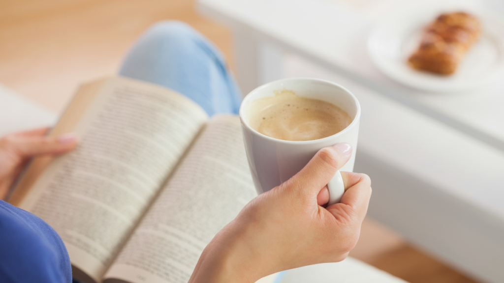 person reading a book 