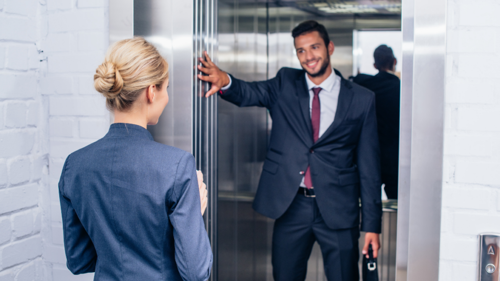 Man Woman Door Elevator 