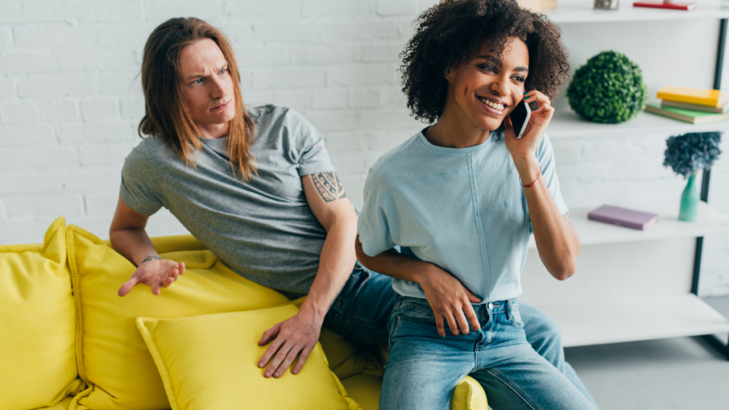 Man Woman Upset Phone