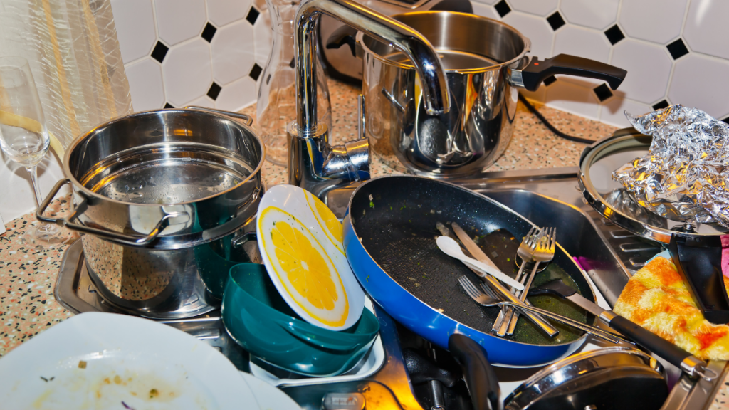 cluttered kitchen