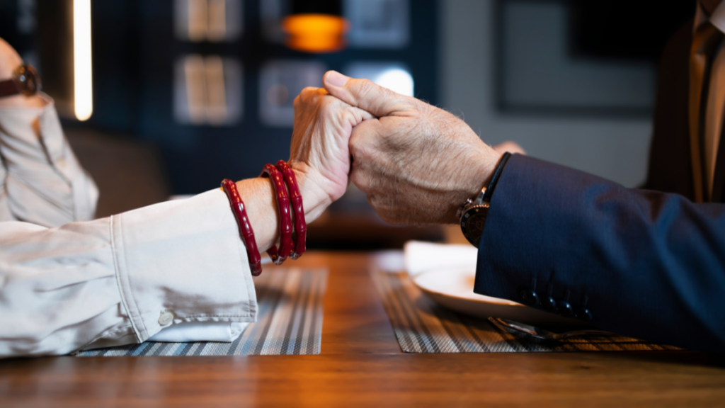 couple holding hands