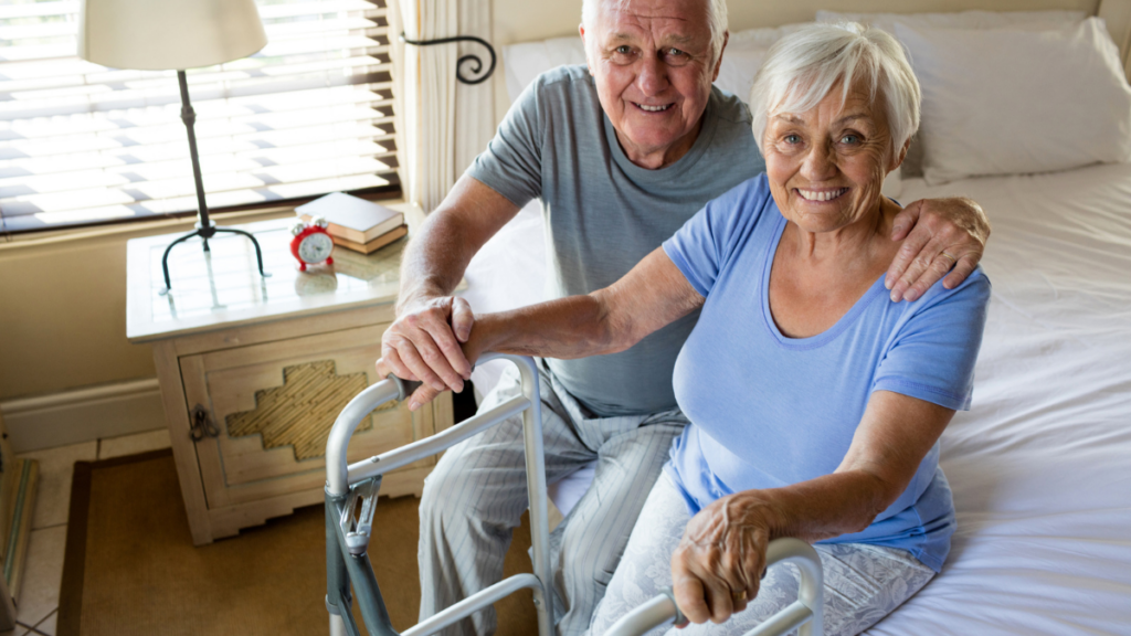 couple with a walker 