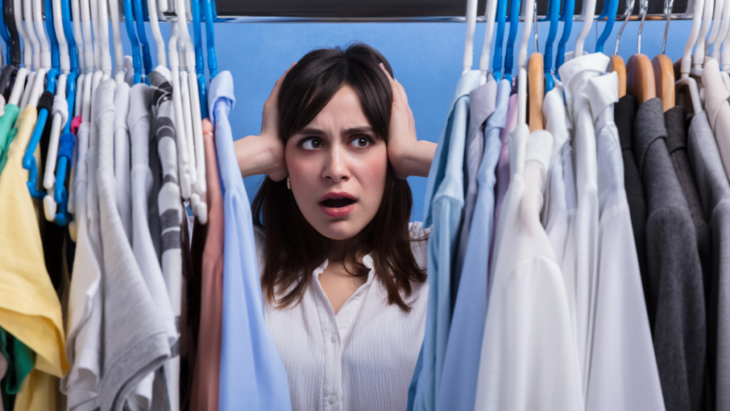 girl looking at clothes