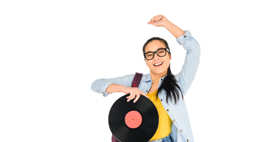 girl with record