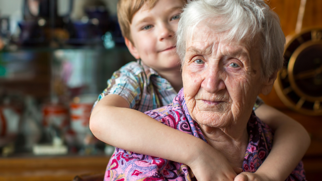 little boy with grandmother