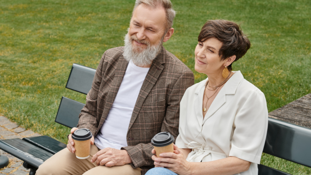 man and woman drinking coffee