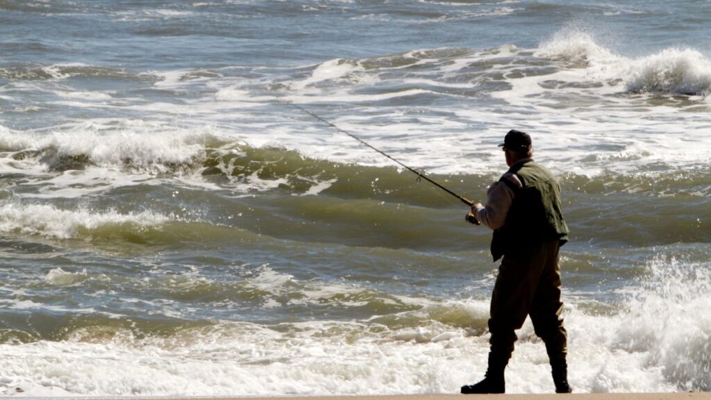 man fishing