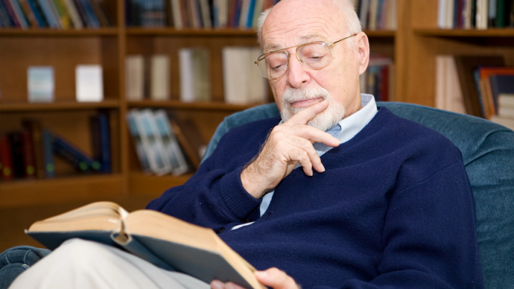 old man reading