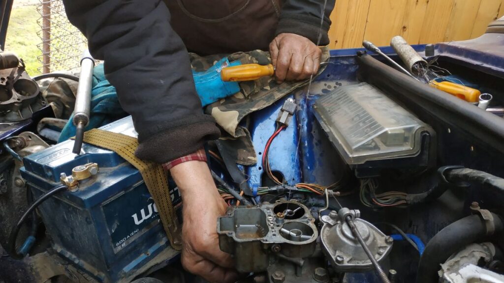 repairing a engine car