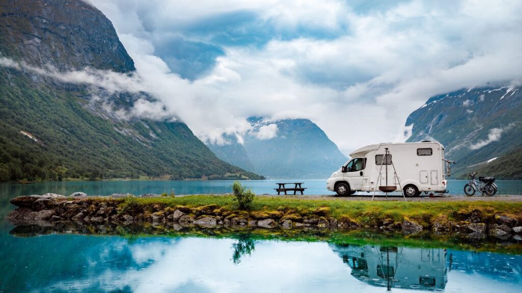 rv by a lake