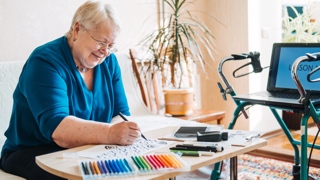 woman doing calligraphy