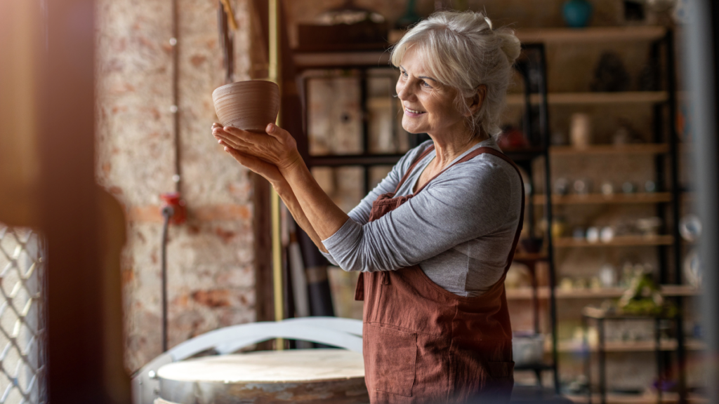 woman doing ceramics