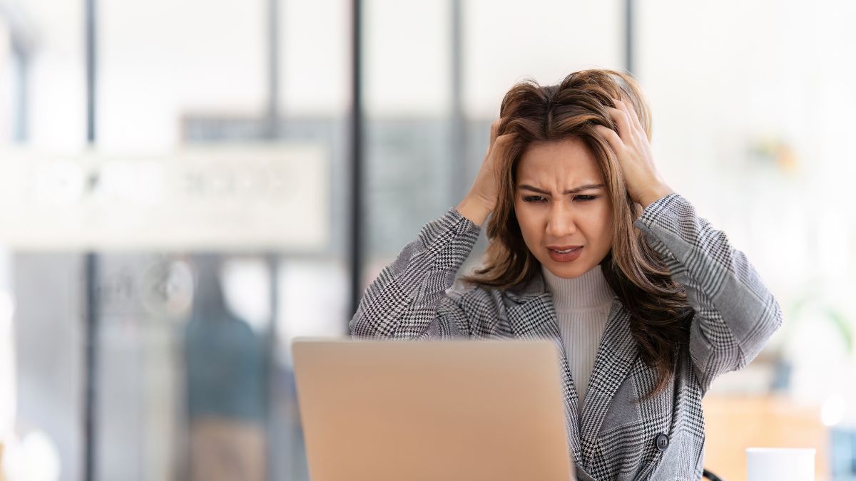 woman looking stressed