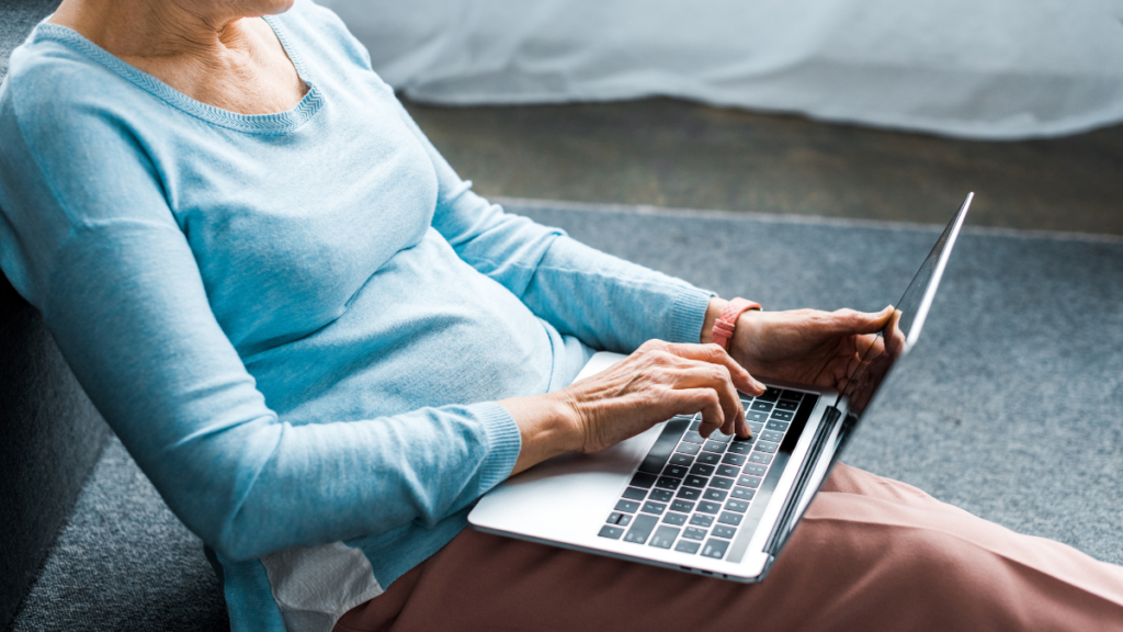 woman on computer