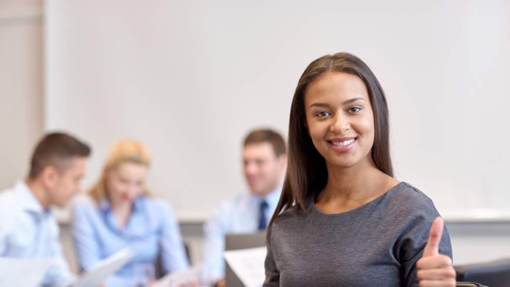 Business Woman Thumbs Up