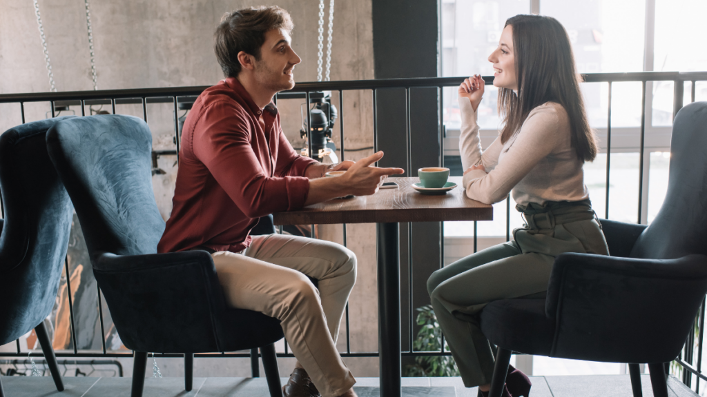 Couple Talking Coffee