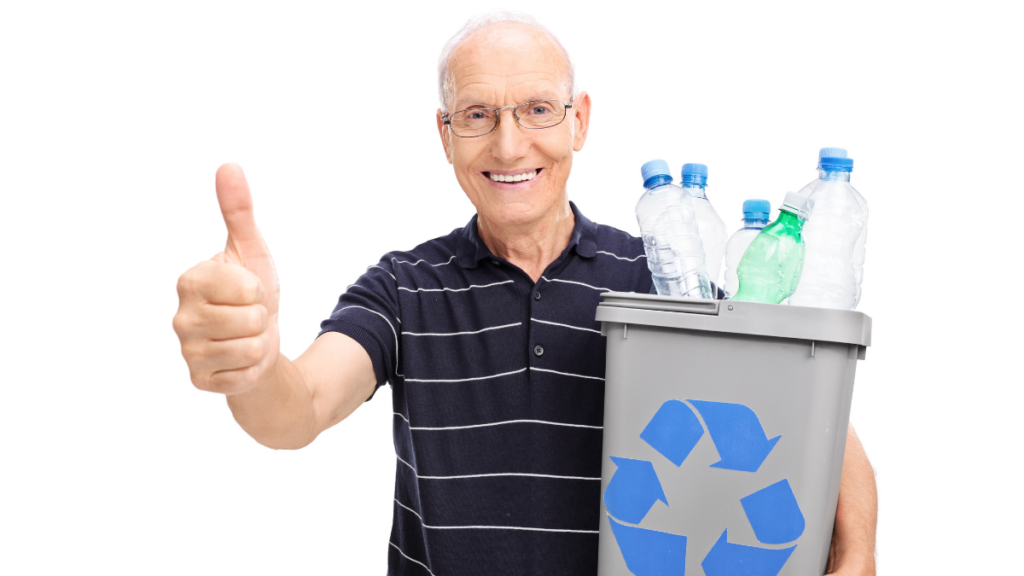 Elderly Man Recycling