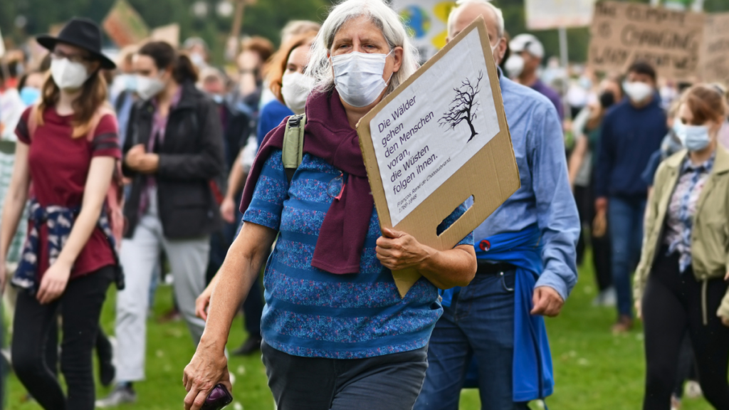 Elderly Protester Woman