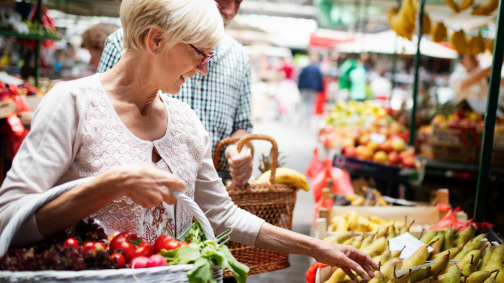 Elderly Woman Farmers Market