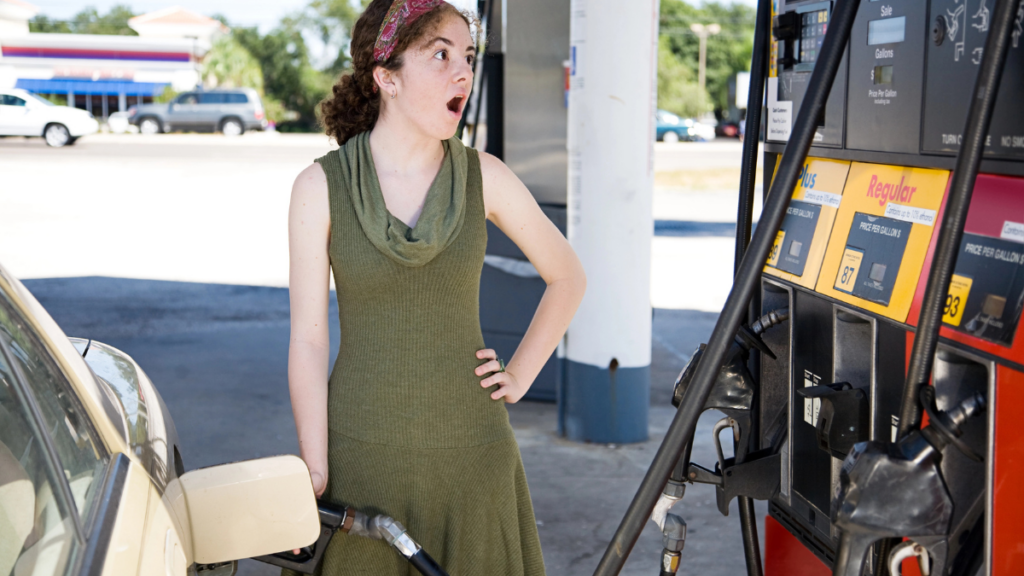 Gas Car Woman Shock