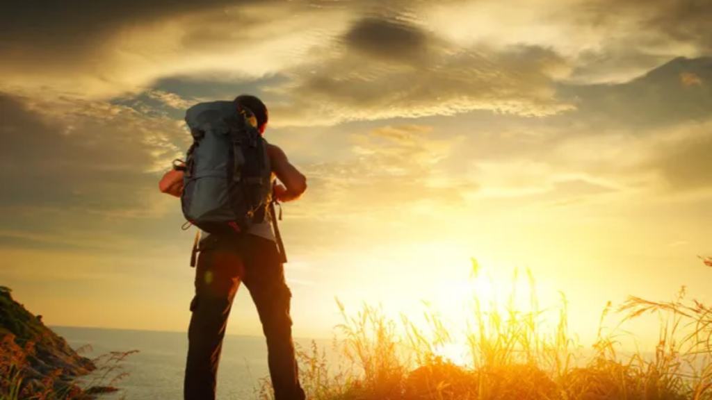 Man Hiking Alone