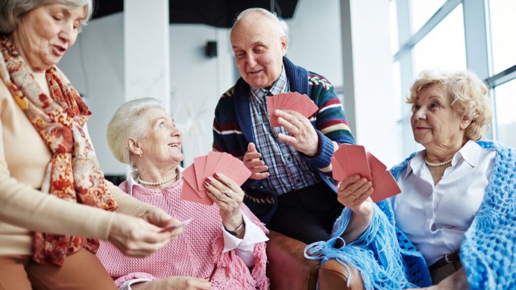 Seniors playing cards 