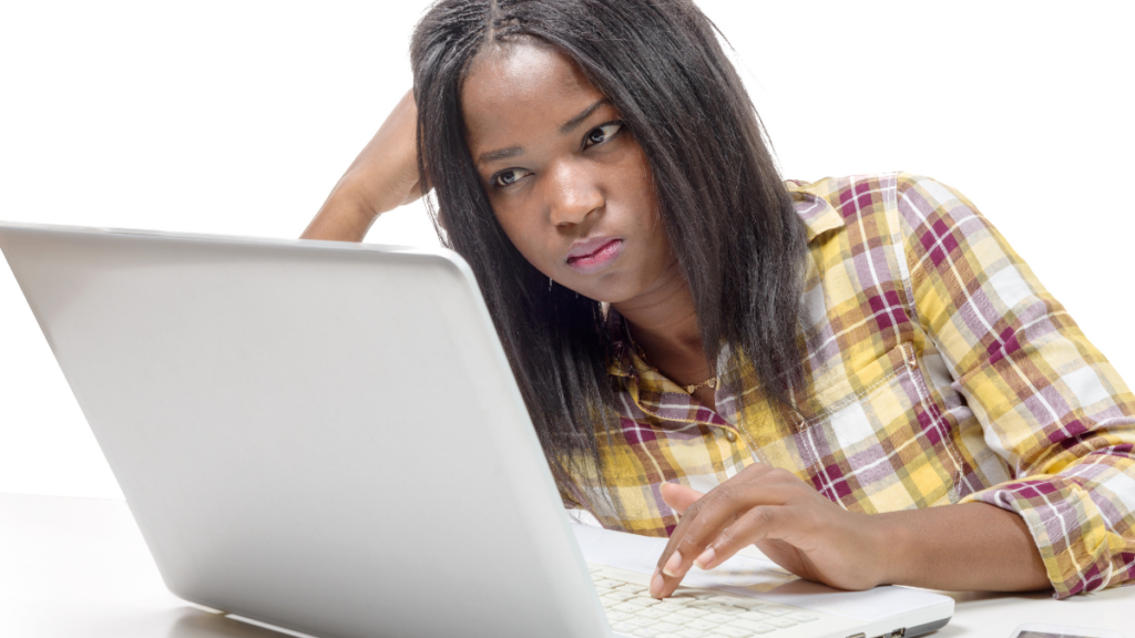 Stressed Woman Computer