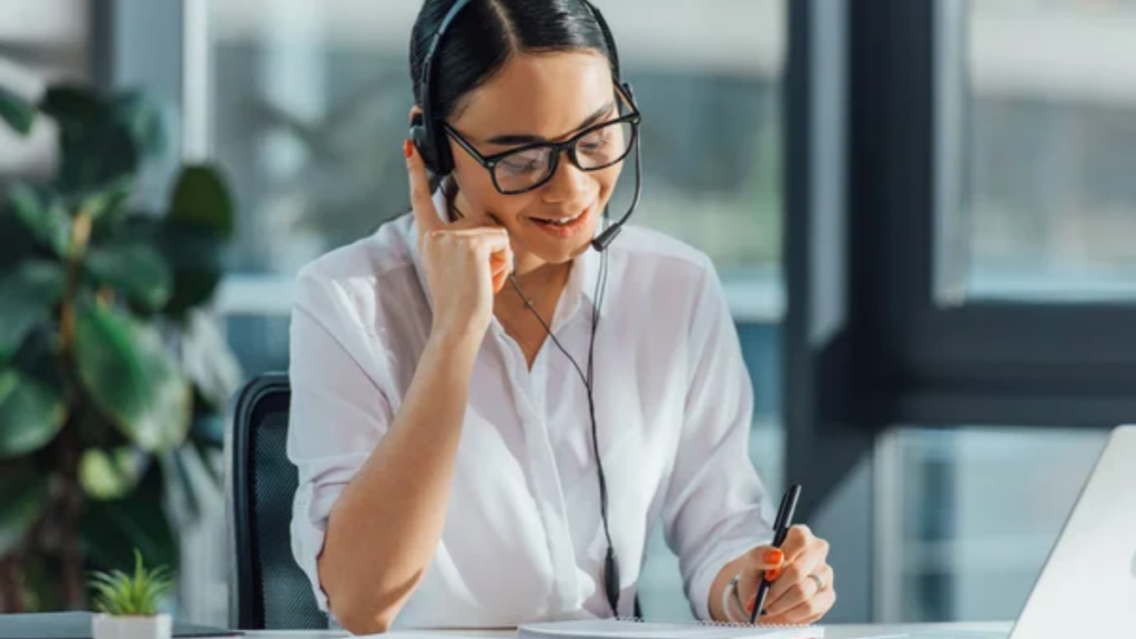 Woman Computer Headset