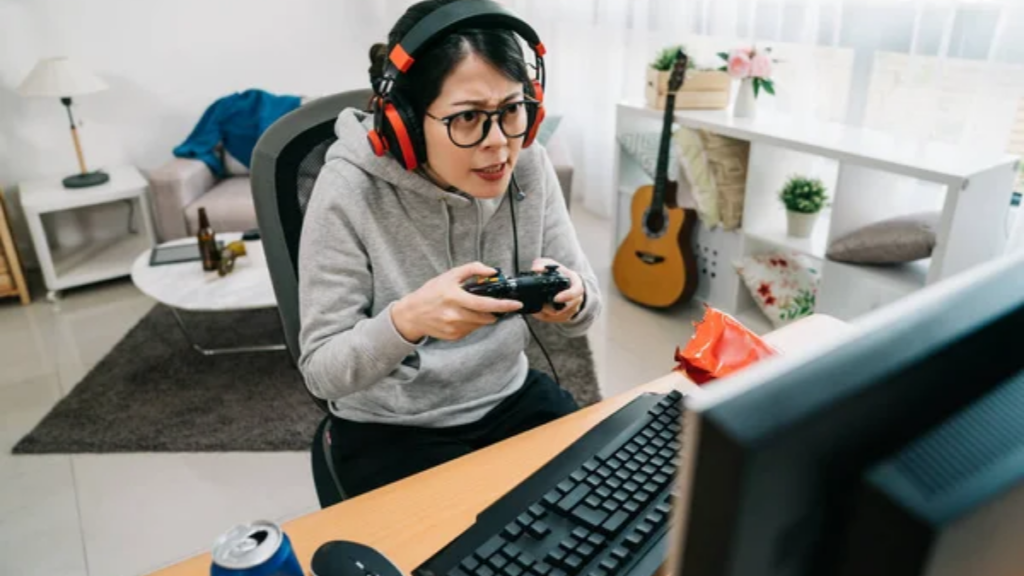 Woman Playing Video Games