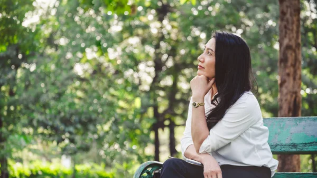 Woman Thinking Outdoors