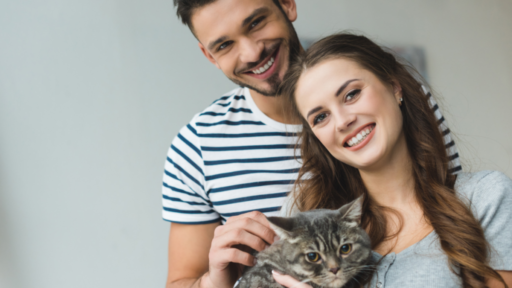 couple with cat