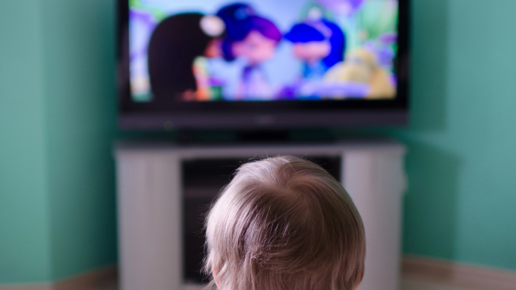 kid watching tv