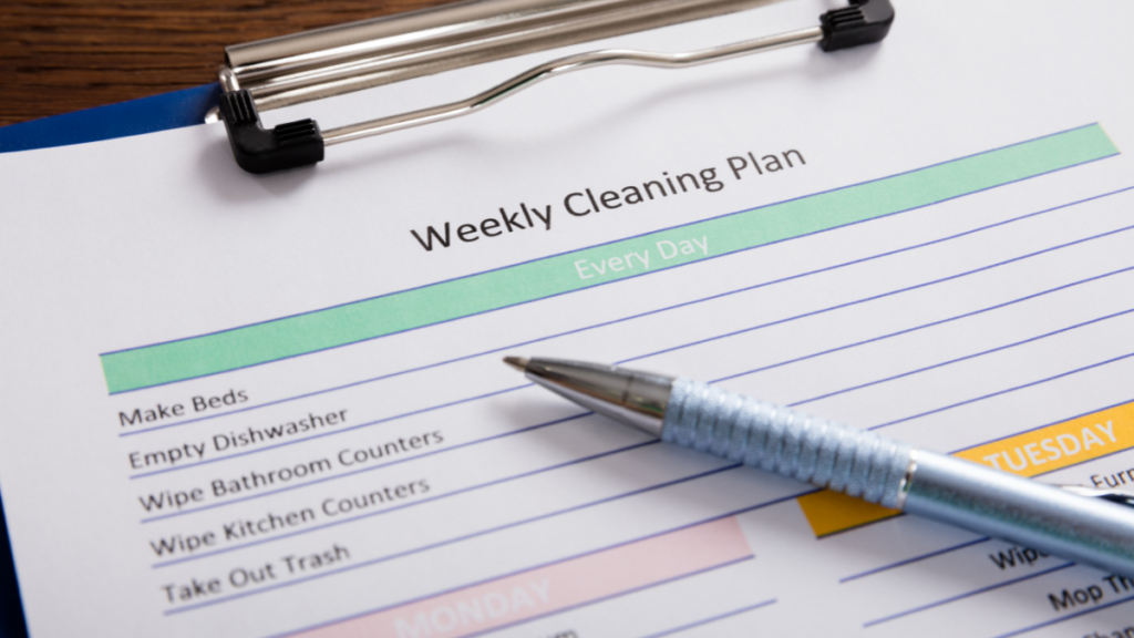 weekly cleaning schedule