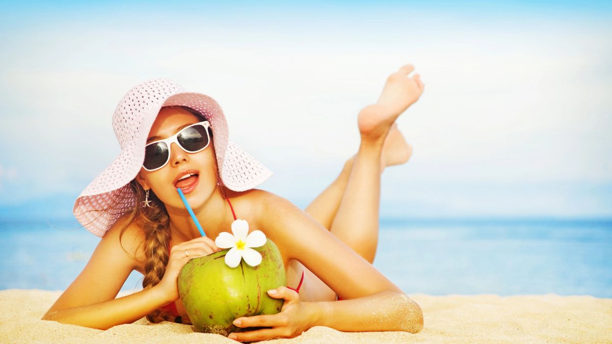 woman laying on the beach