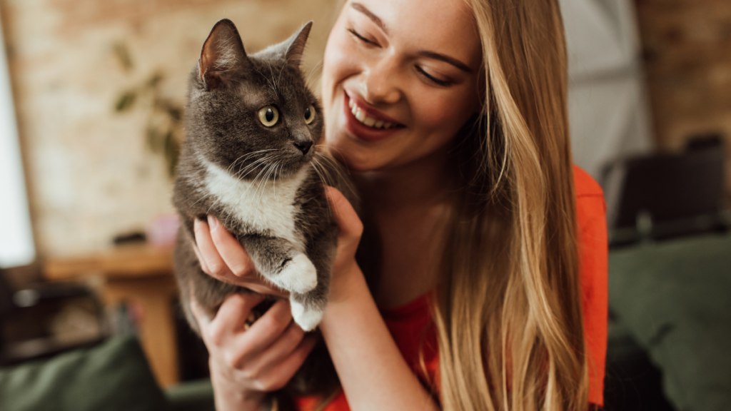 woman with cat