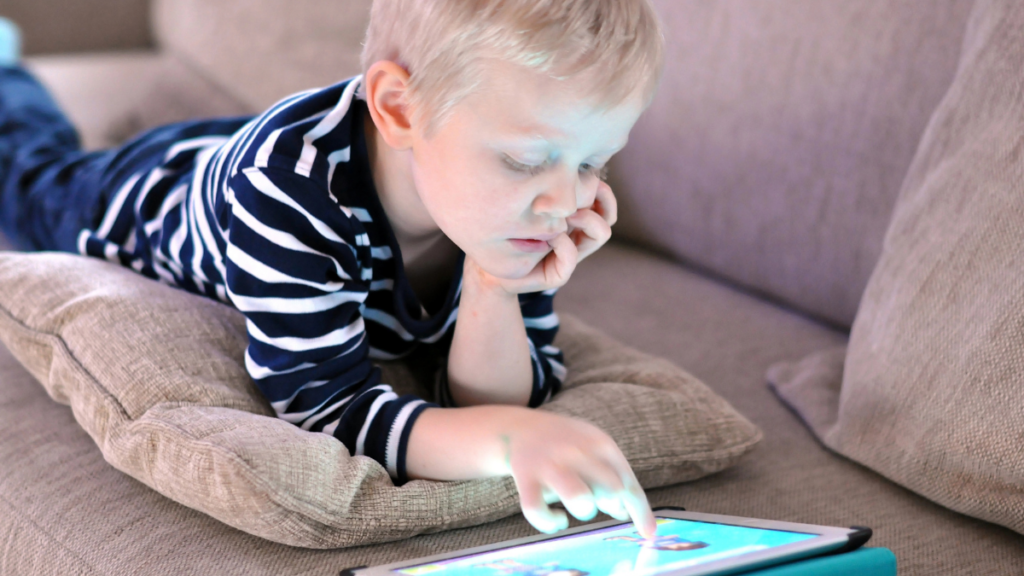 Kid Playing Tablet