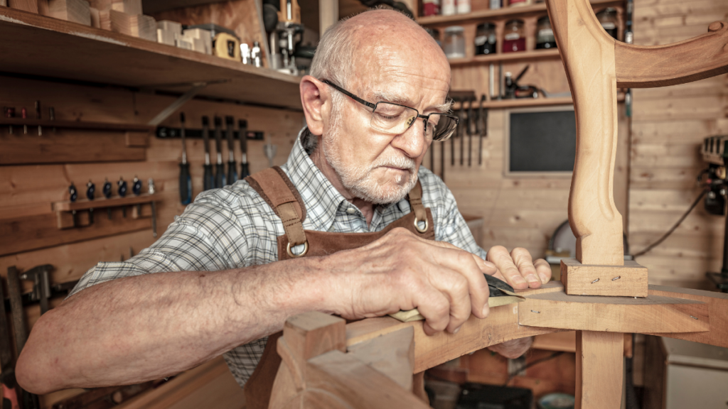 Man Build Chair Wood