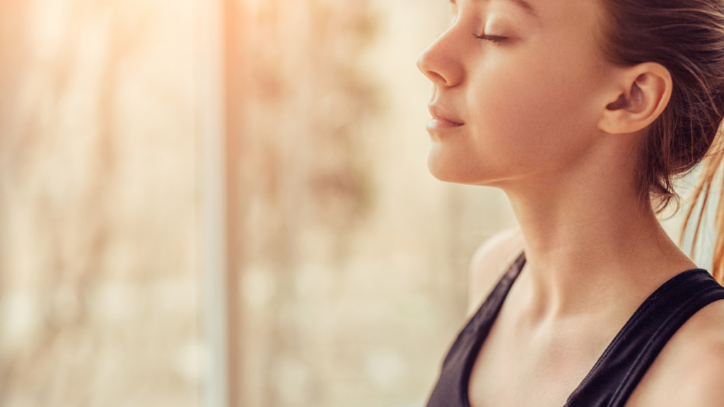 Woman Deep Breathing