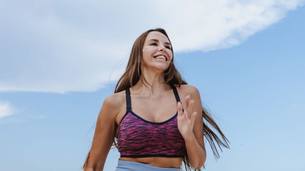 Woman happy walking