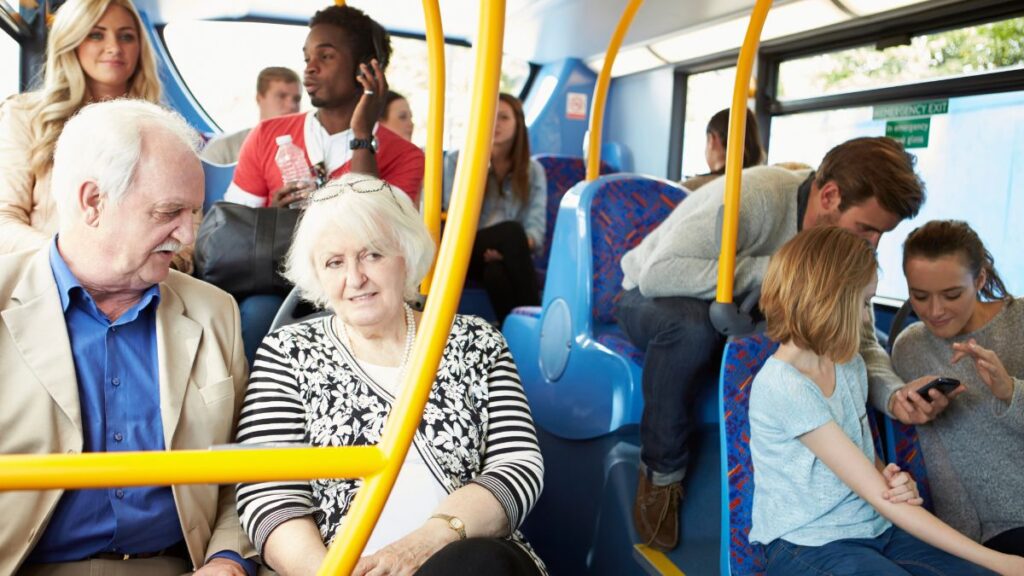 bus with people sitting