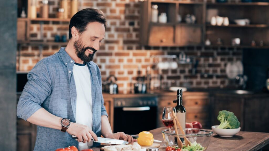 man cooking