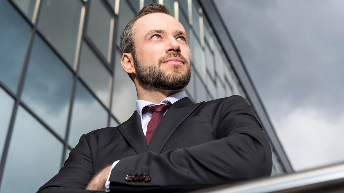 man looking confident and successful