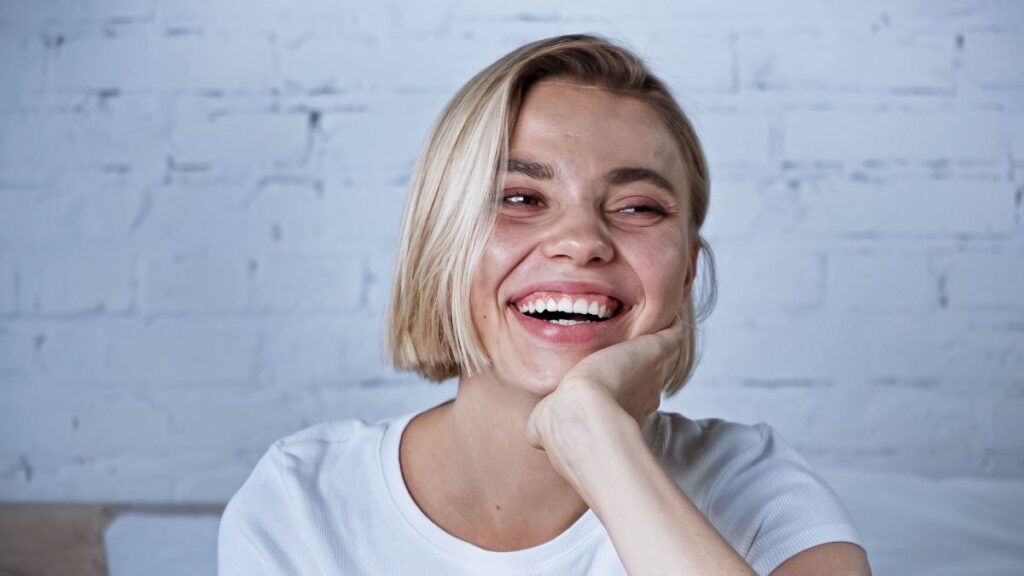 woman laughing