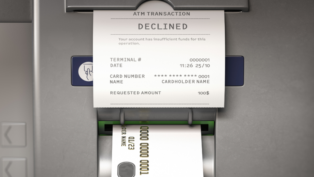 Money ATM Declined